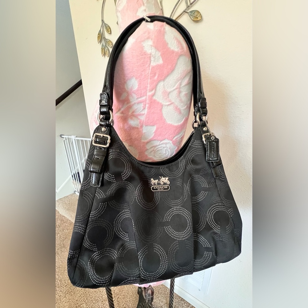 Coach Black Circle Pattern Shoulder Bag